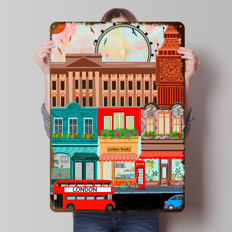 Retro Gaming In London - Londra Seyahat Teneke Poster Özel Duvar