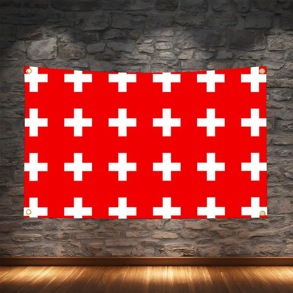 Retro Gaming Banner - 1 adet ünlü İsviçre bayrakları Retro