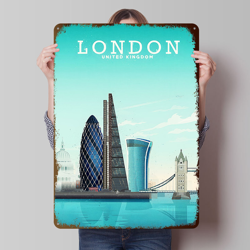 Retro Gaming In London - Londra Seyahat Metal Poster Özel Duvar