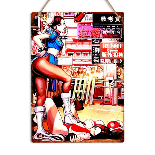 Retro Gaming Style - Chun Li Retro Oyun Metal Duvar