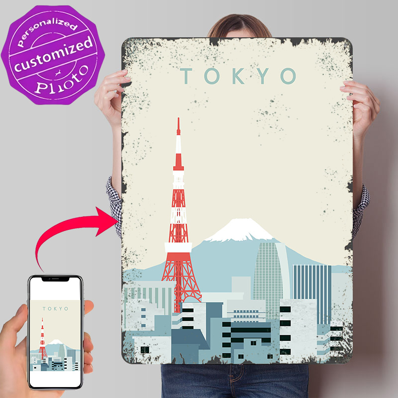 Retro Gaming Gifts For Men - Tokyo Retro 3D Baskılı Metal Tabelalar