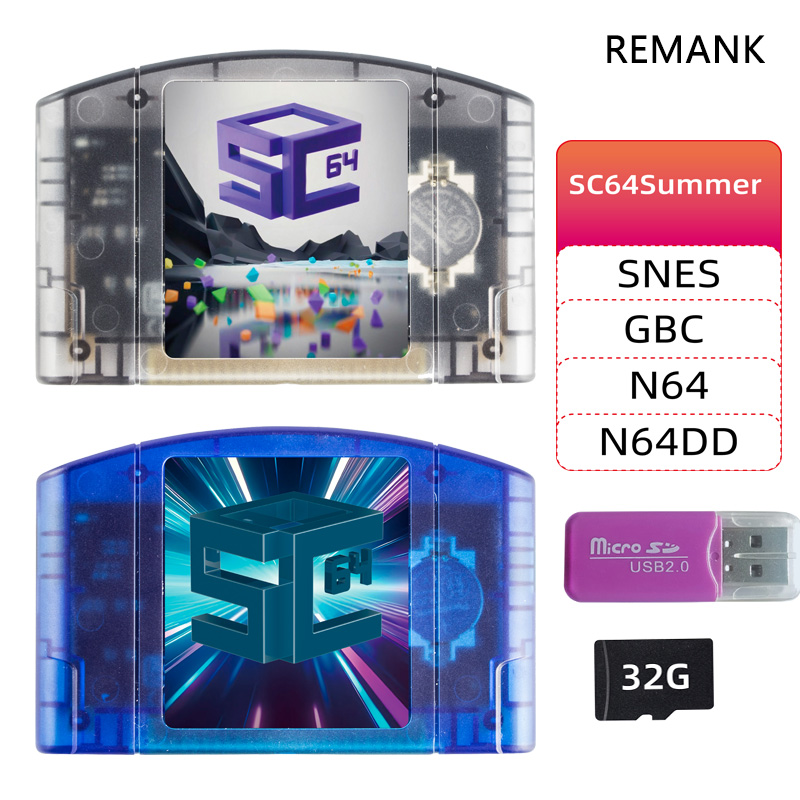 Retro Gaming N64 - REMANK 5000-in1 SC64Summer SC64 Oyun Kartı