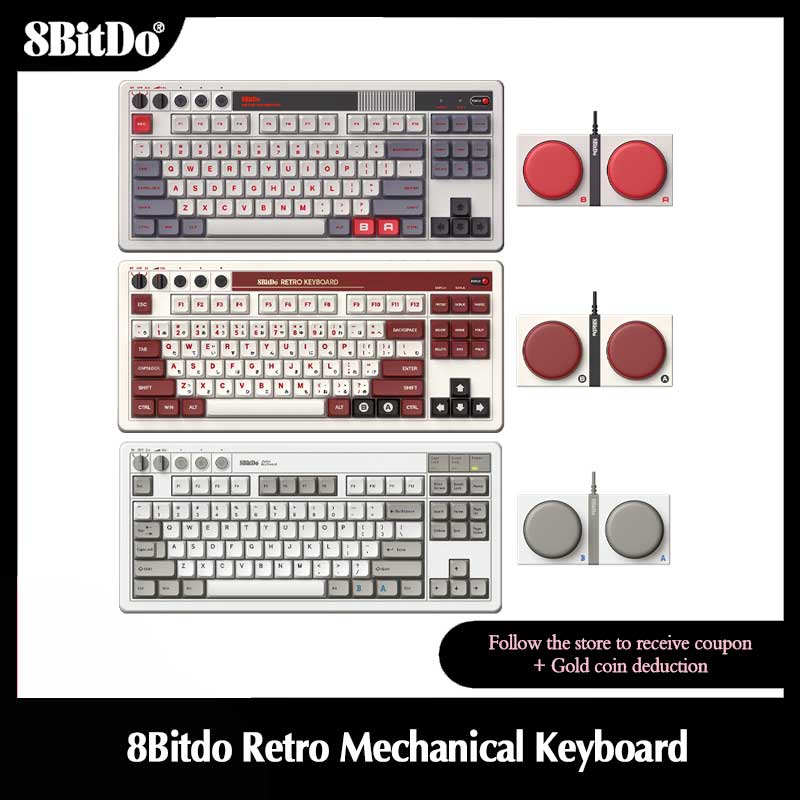 Retro Gaming Corps - 8Bitdo Retro mekanik klavye, Bluetooth/2.4G/USB-C sıcak