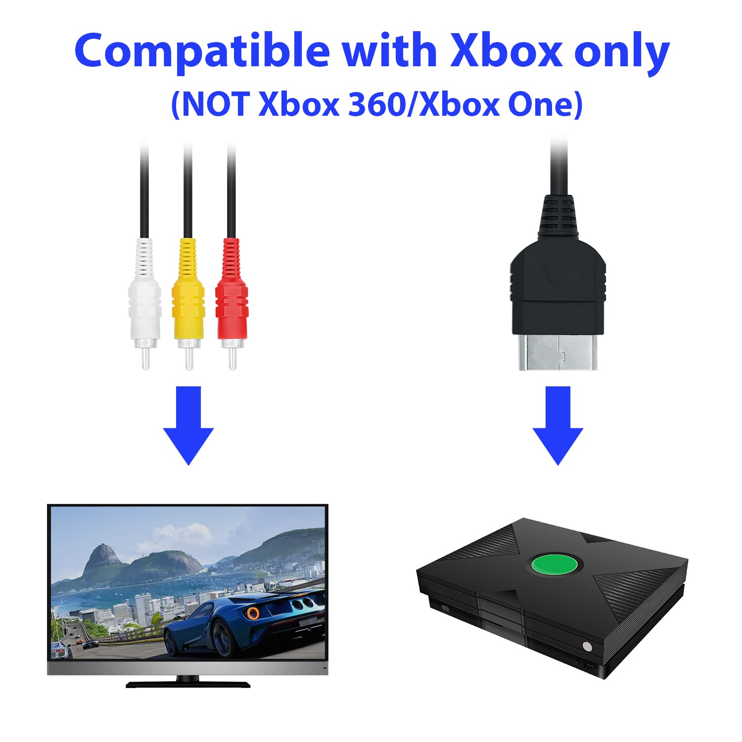 Retro Gaming Xbox One - Xbox Orijinal AV Kablosu Kablo Bağlantısı