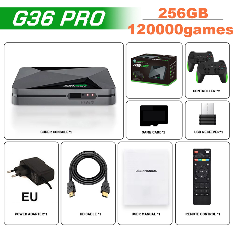 Süper G36 Pro Oyun Konsolu 256 - Retro Gaming Tv Box incelemesi ve fiyatı